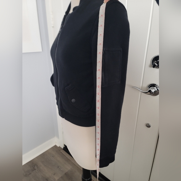 JAMES PERSE Brushed Fleece Bomber Jacket Size 1 Black - Picture 4 of 7